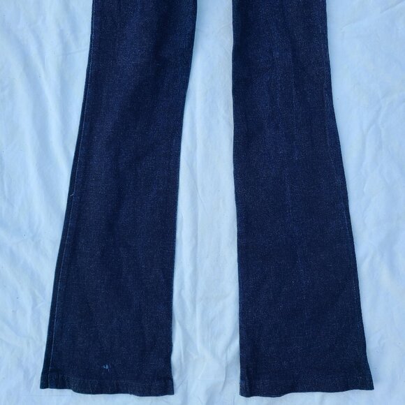 G-IV Metal Ring Grommet Dark Deep Blue Stretch Bootcut Blue Jeans - Size 5 - Picture 7 of 12